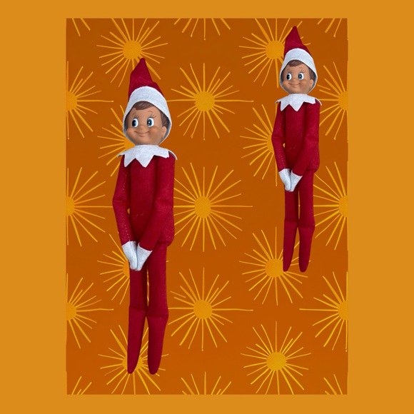 Elf Knee Hugging Brown Hair Blue Eyes Christmas 2005 - Picture 1 of 4